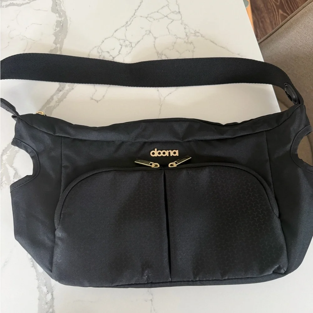 Doona Black Baby Bag with Gold Accents